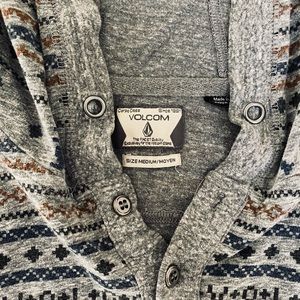 Volcom Pull-over Hooded Shirt Hoodie, light weight, gray, Medium